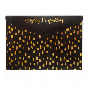 Teczka z zatrzaskiem Incood A4 Everyday I'm Sparkling, Czarna